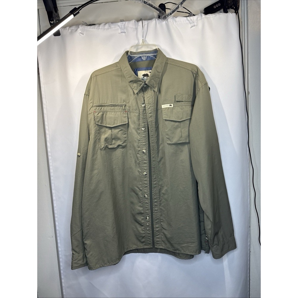 Dakota Grizzly Shirt Adult Khaki  Green Outdoor Camping Long Sleeve XXL/XXG